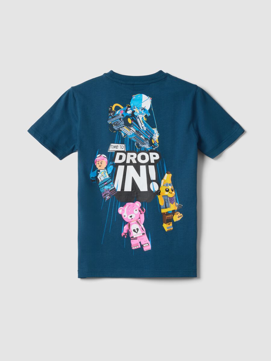 T-shirt in puro cotone blu da bambino regular fit con stampe_4
