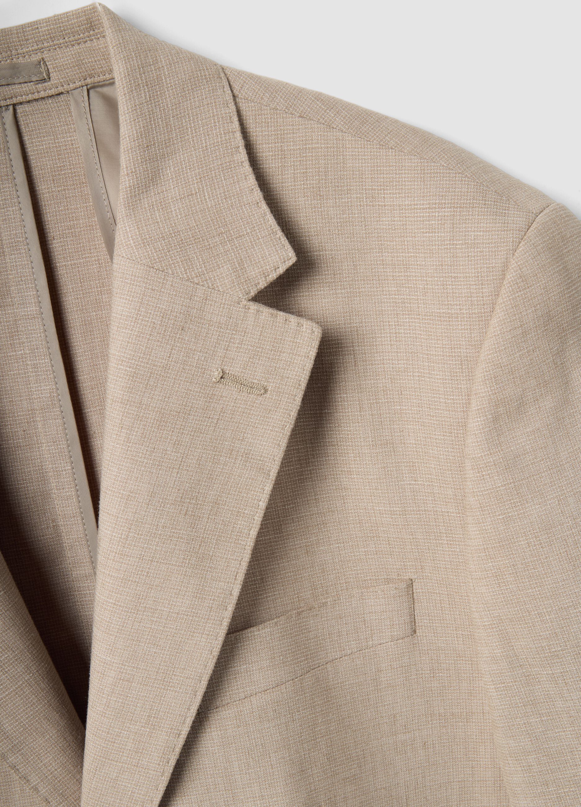 Slim Fit Beige Blazer