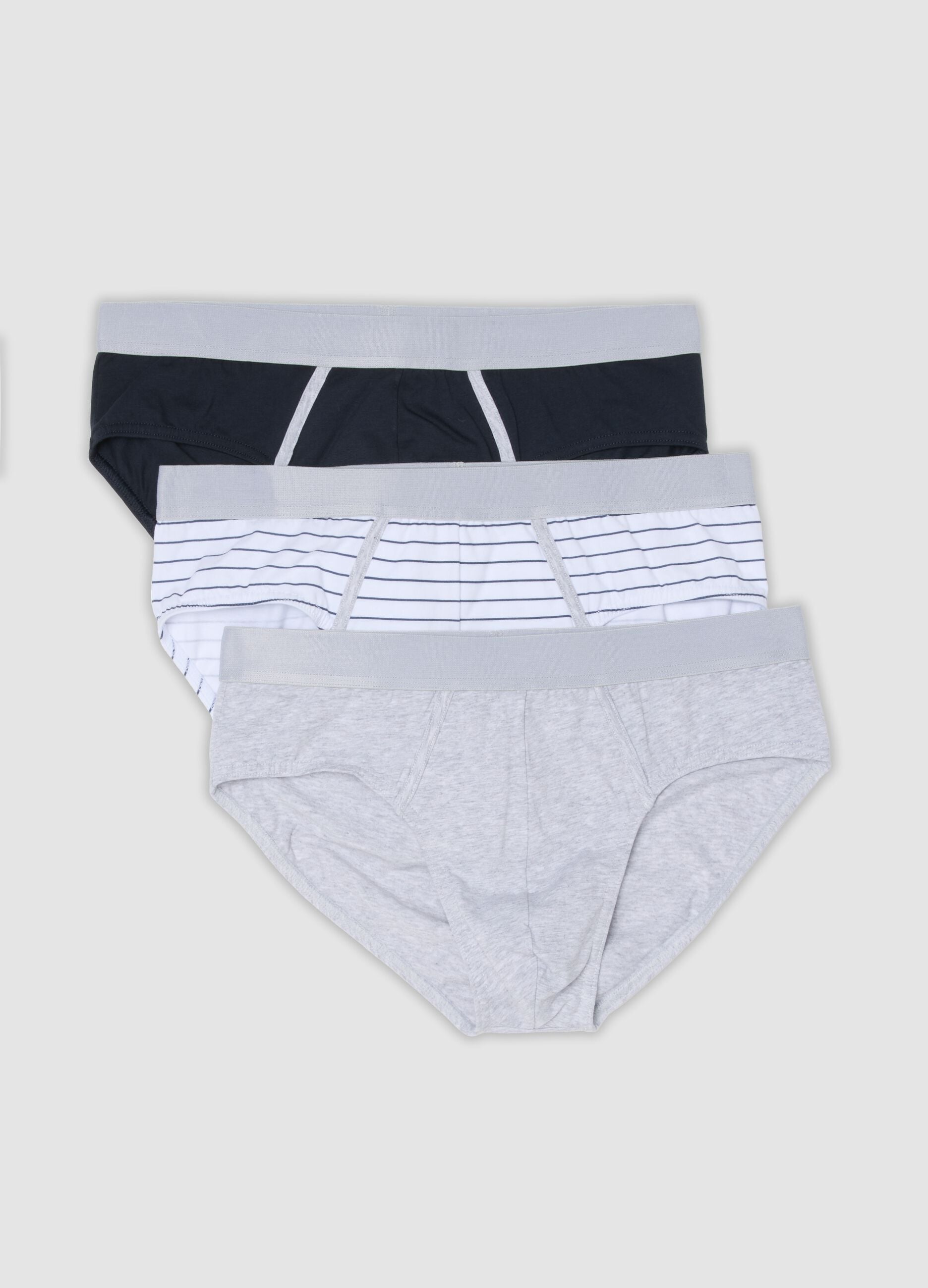 3-pack of multicolour men&rsquo;s briefs in organic stretch cotton