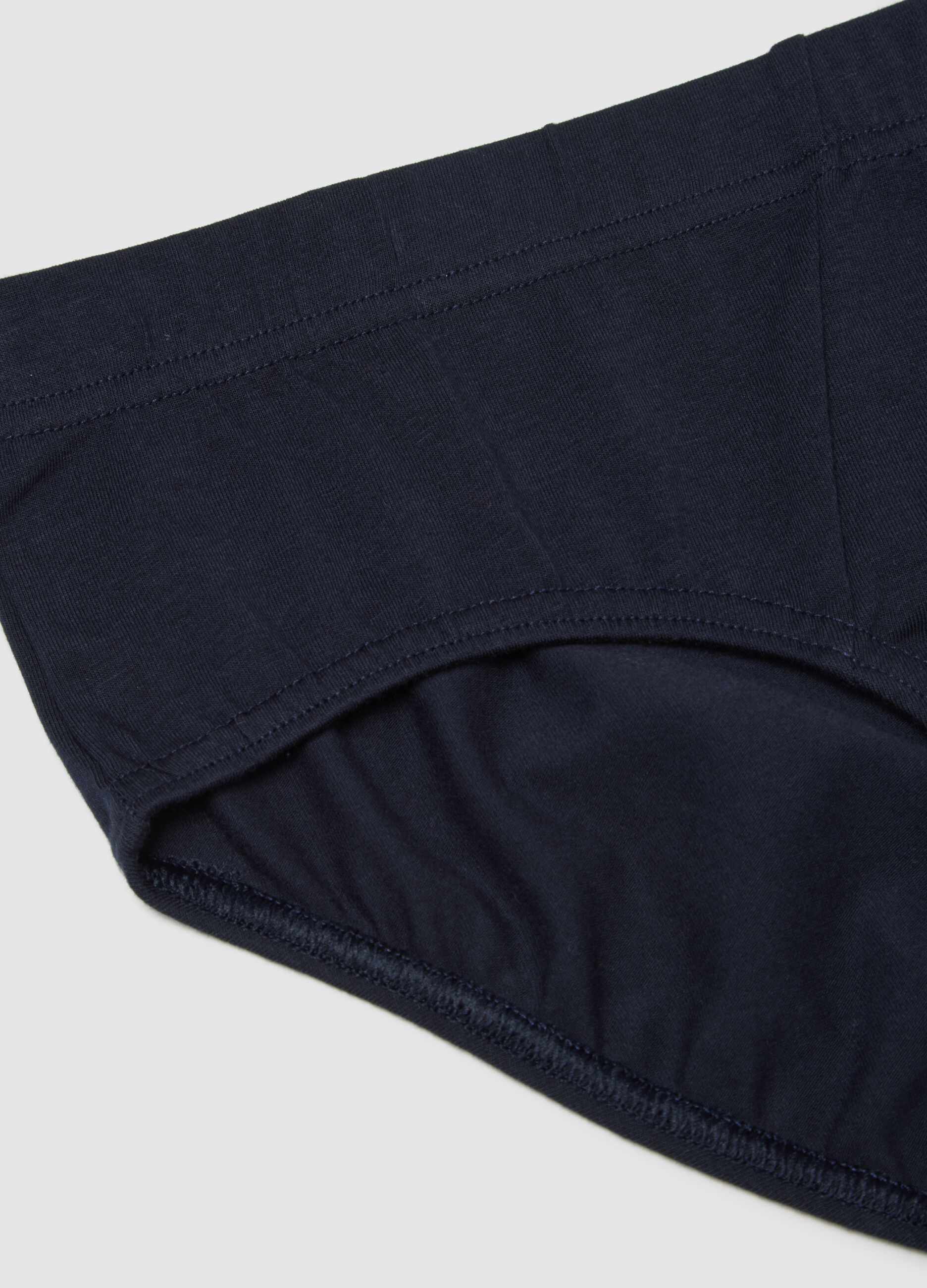 Blue stretch cotton briefs with a snug fit