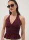 Purple pure cotton halterneck top_0
