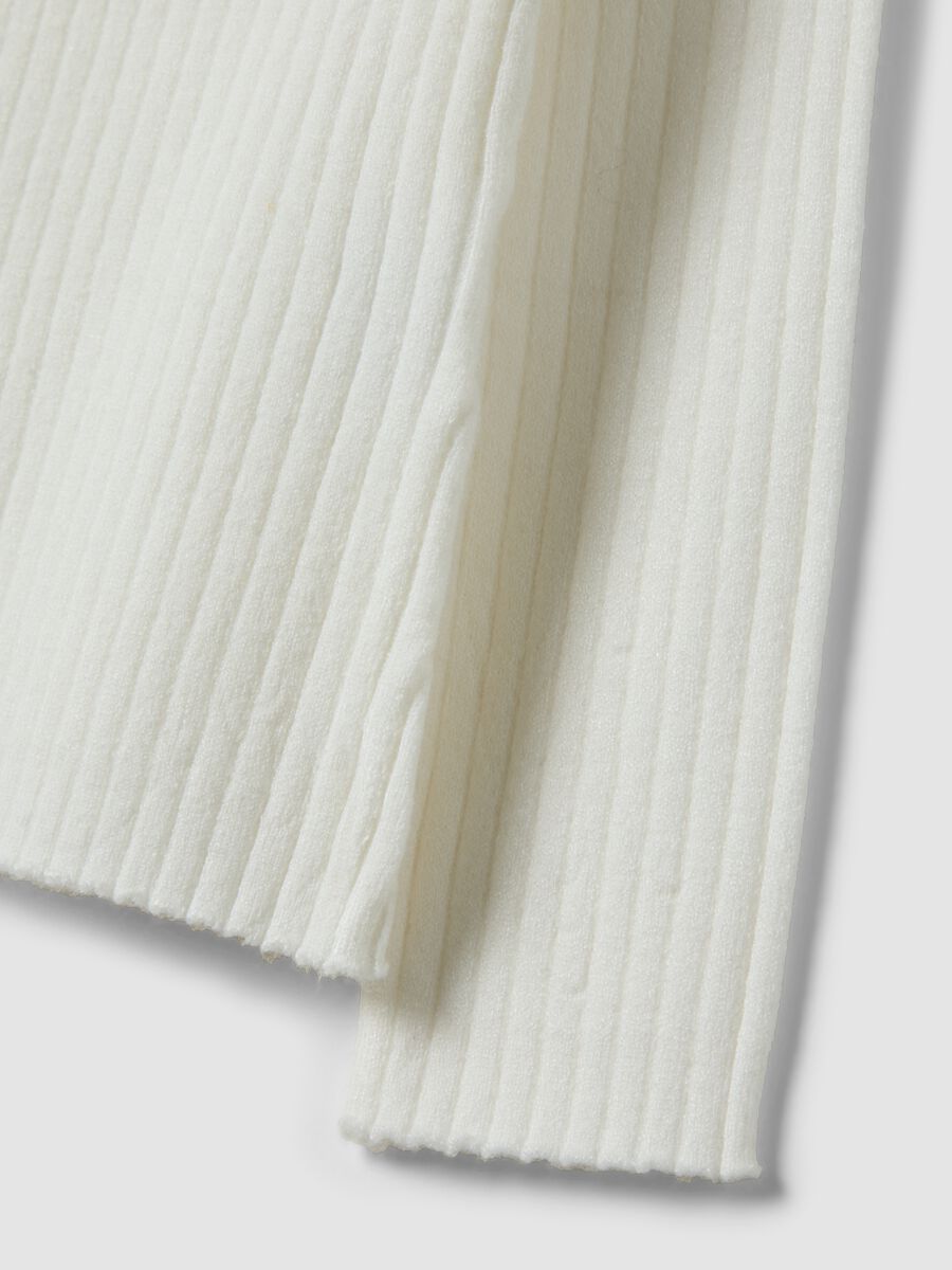 White ribbed viscose-blend crew-neck top, regular fit_3