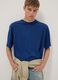 Blue pure cotton short-sleeve T-shirt_0