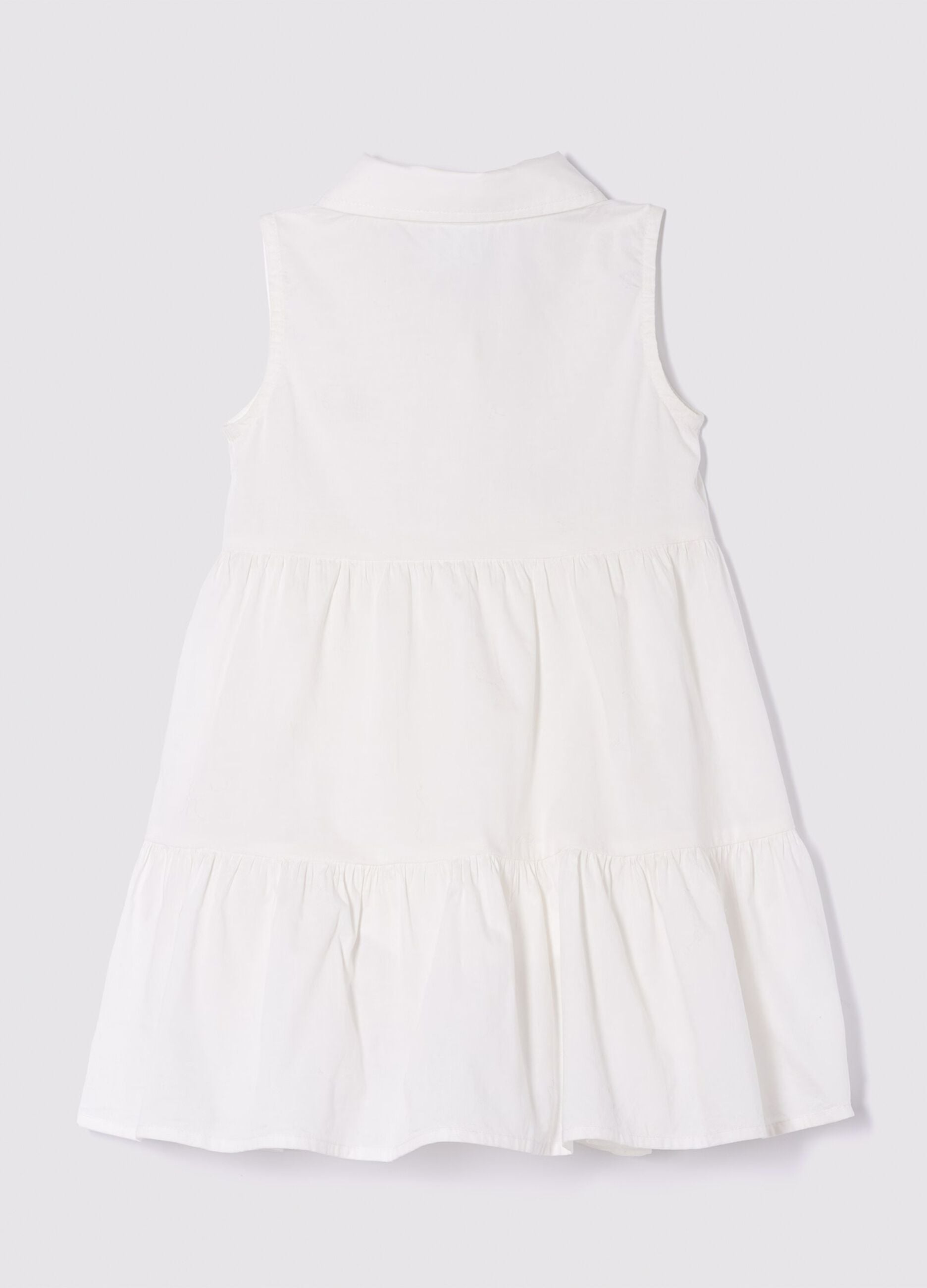 White tiered dress in cotton