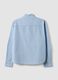 Blue cropped pure cotton striped shirt with oversized fit_6