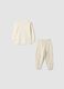 White organic cotton crew-neck pyjamas for babies_0