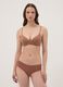 Brown padded triangle bra in stretch fabric_1