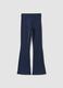 Blue flared leggings in stretch organic cotton jersey_0