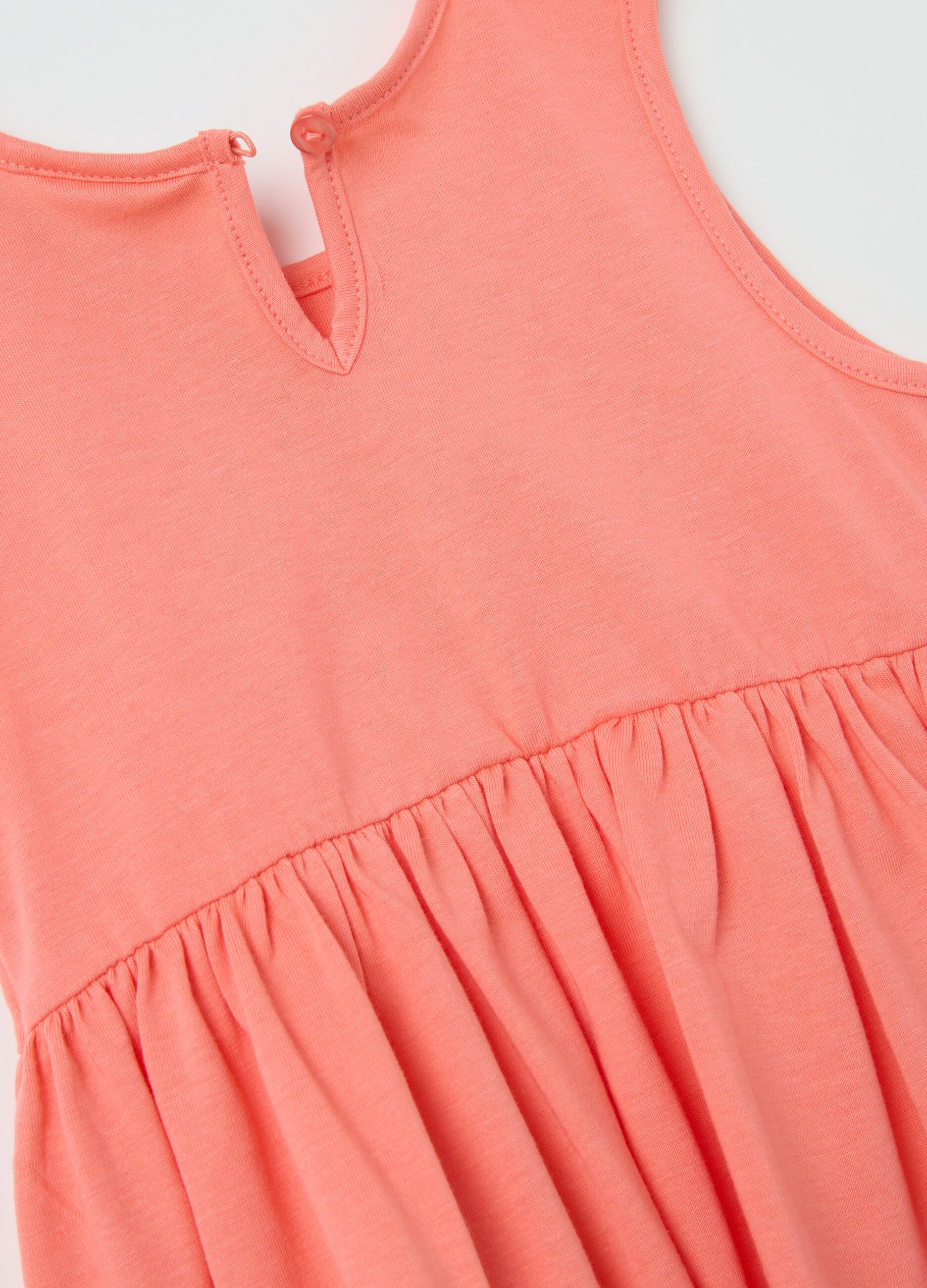 Baby girls&rsquo; orange dress in 100% cotton with regular fit