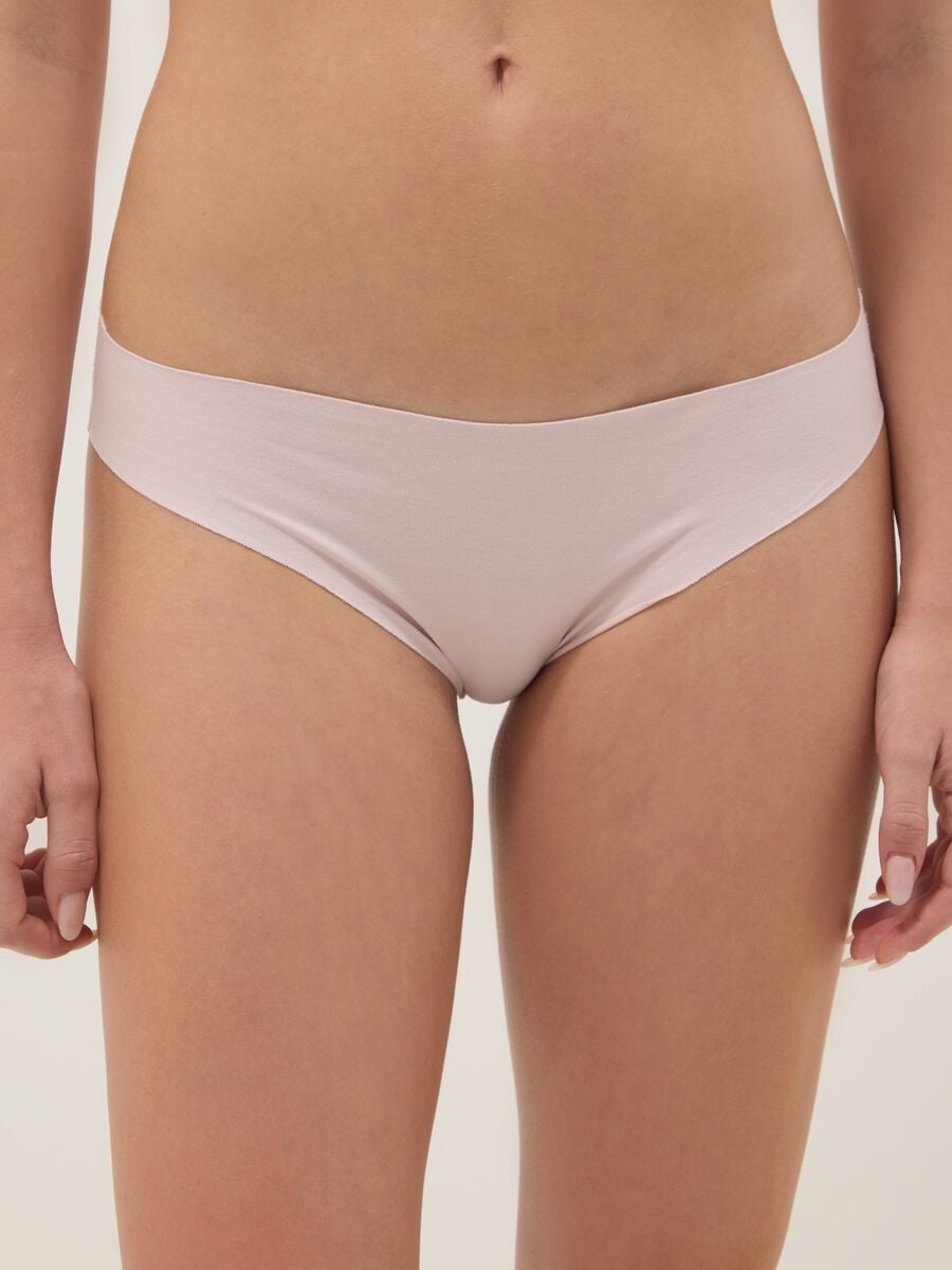 Pink Regular Fit Stretch Cotton Briefs_1
