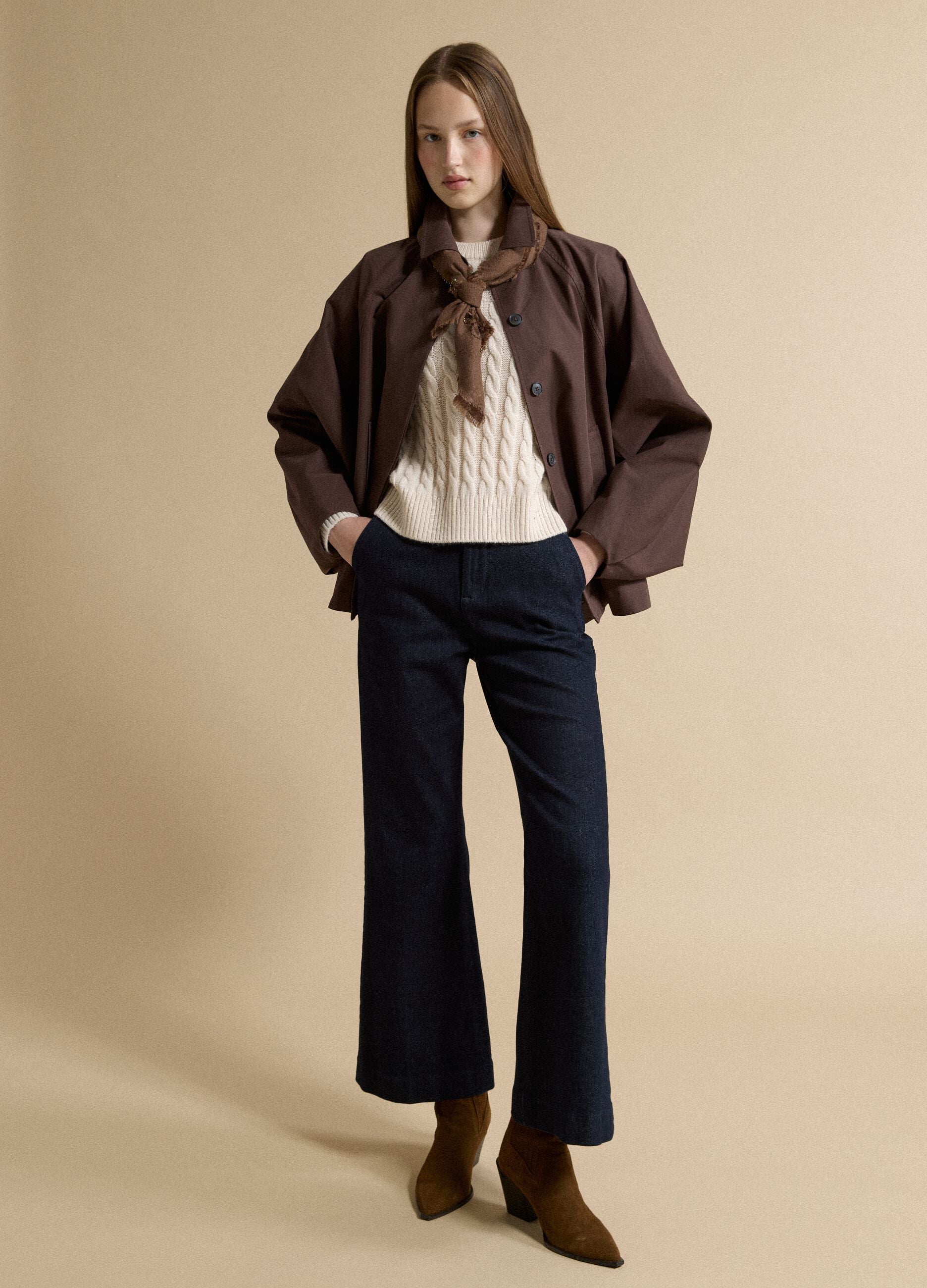 Blue stretch-cotton straight-fit jeans
