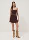 Brown Stretch Viscose Mini Dress_0