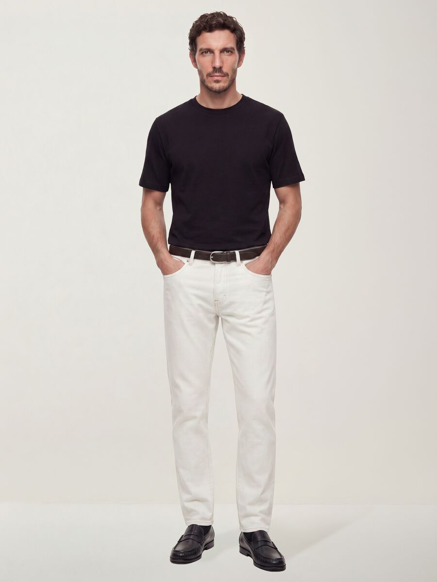 Jeans bianchi slim fit in cotone elasticizzato_0