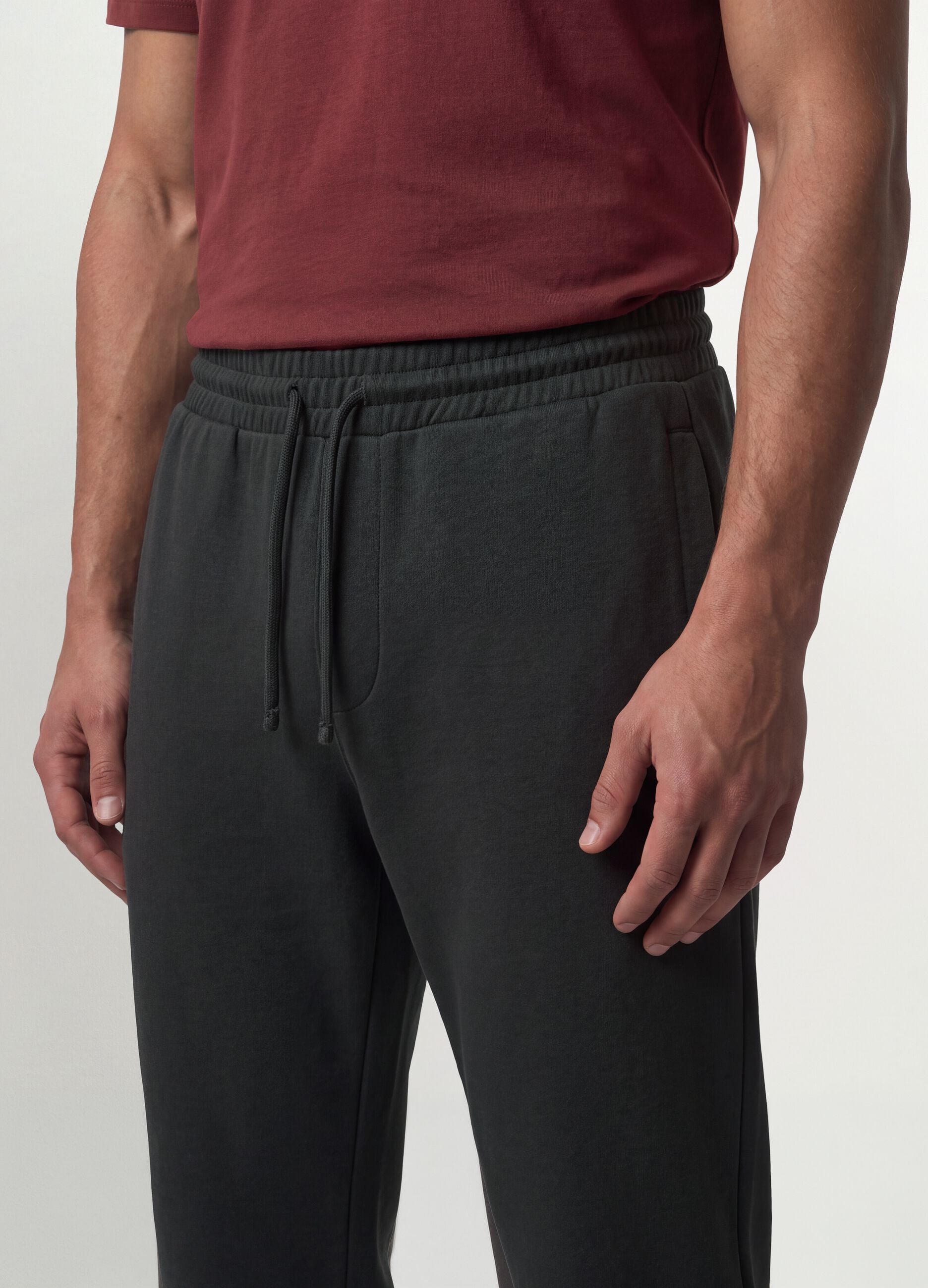 Dark grey regular-fit cotton-blend joggers
