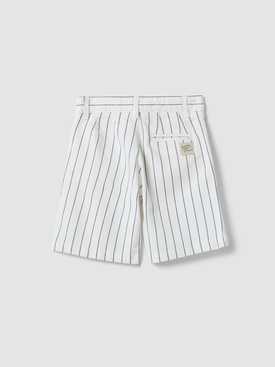 Children's multicoloured striped pure cotton shorts with regular fit_1