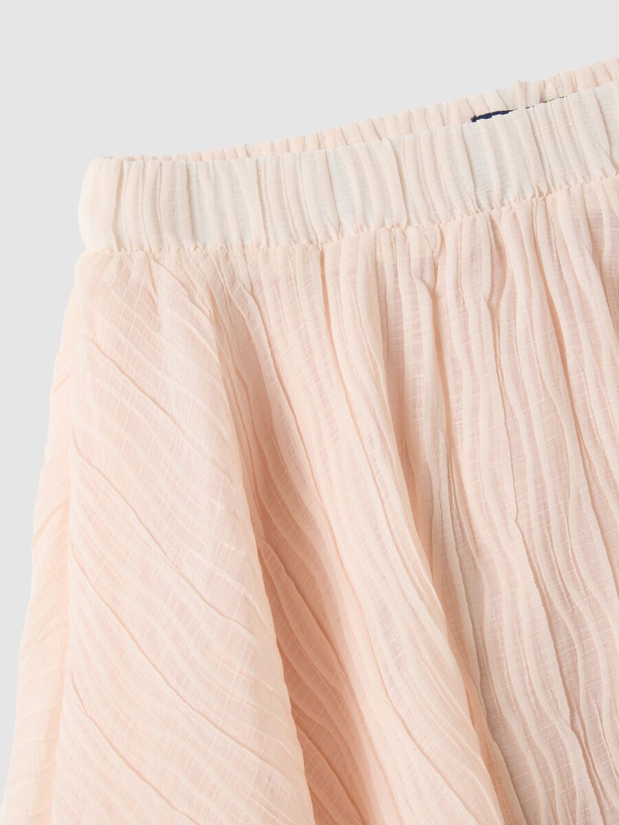 Pink pleated skirt for girls with elastic waist_3