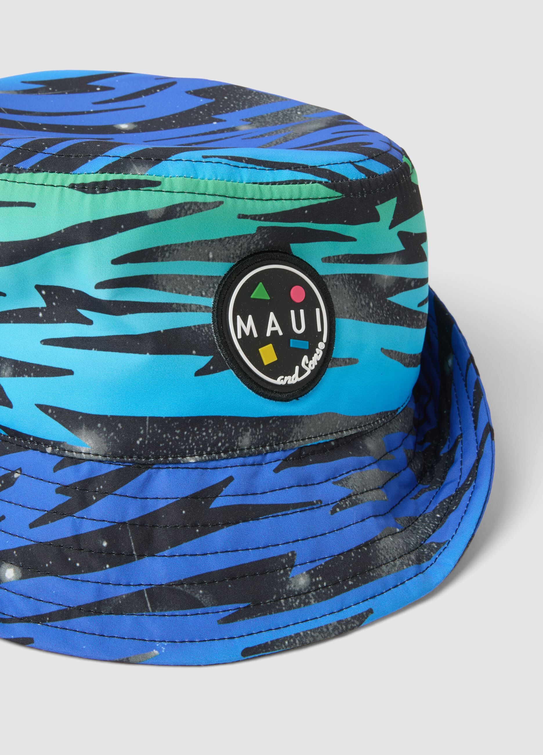Multicolour zebra-print bucket hat