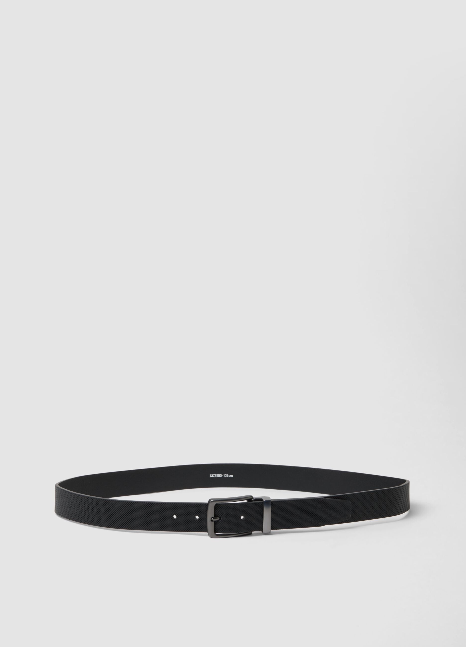 Black belt with rectangular buckle
