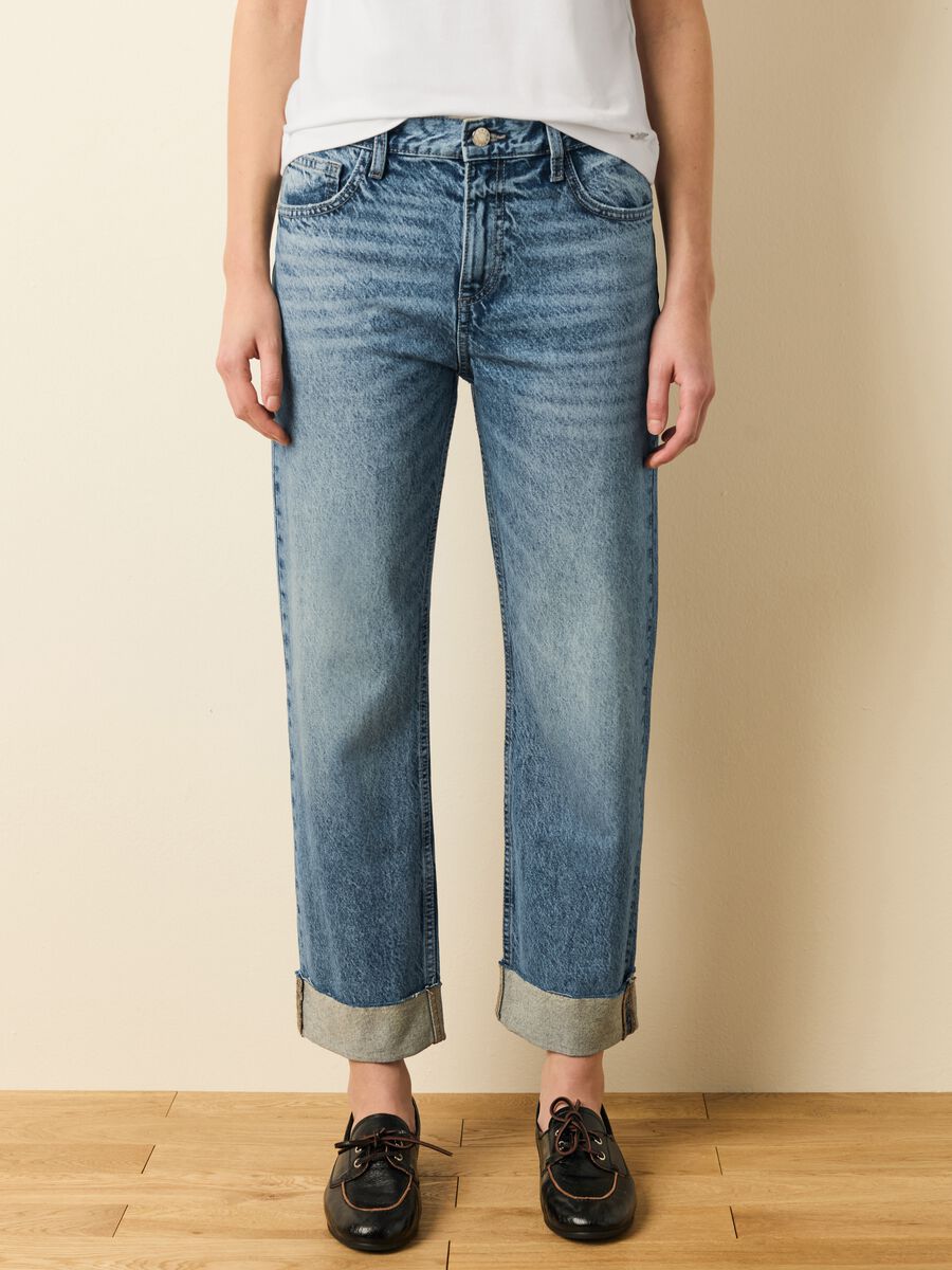Jeans ankle fit relaxed con risvolti_1