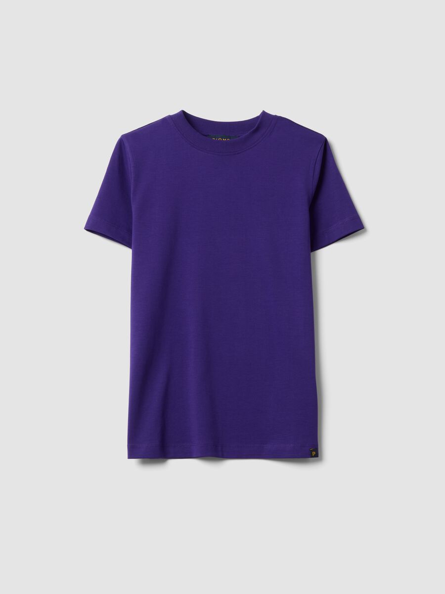 T-shirt girocollo viola in puro cotone Supima regular fit_4