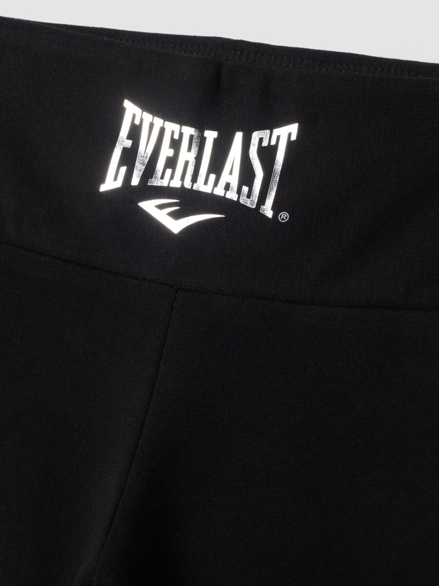 Black stretch cotton flare-leg leggings_2