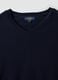 Blue viscose-blend V-neck jumper, regular fit_1