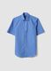 Light blue short-sleeved shirt with classic collar_4
