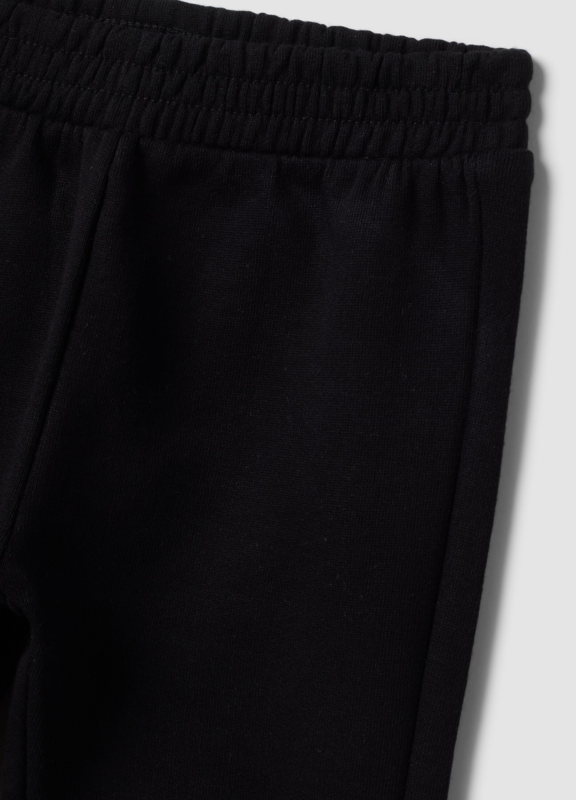 Black pure cotton jogger trousers for baby girl