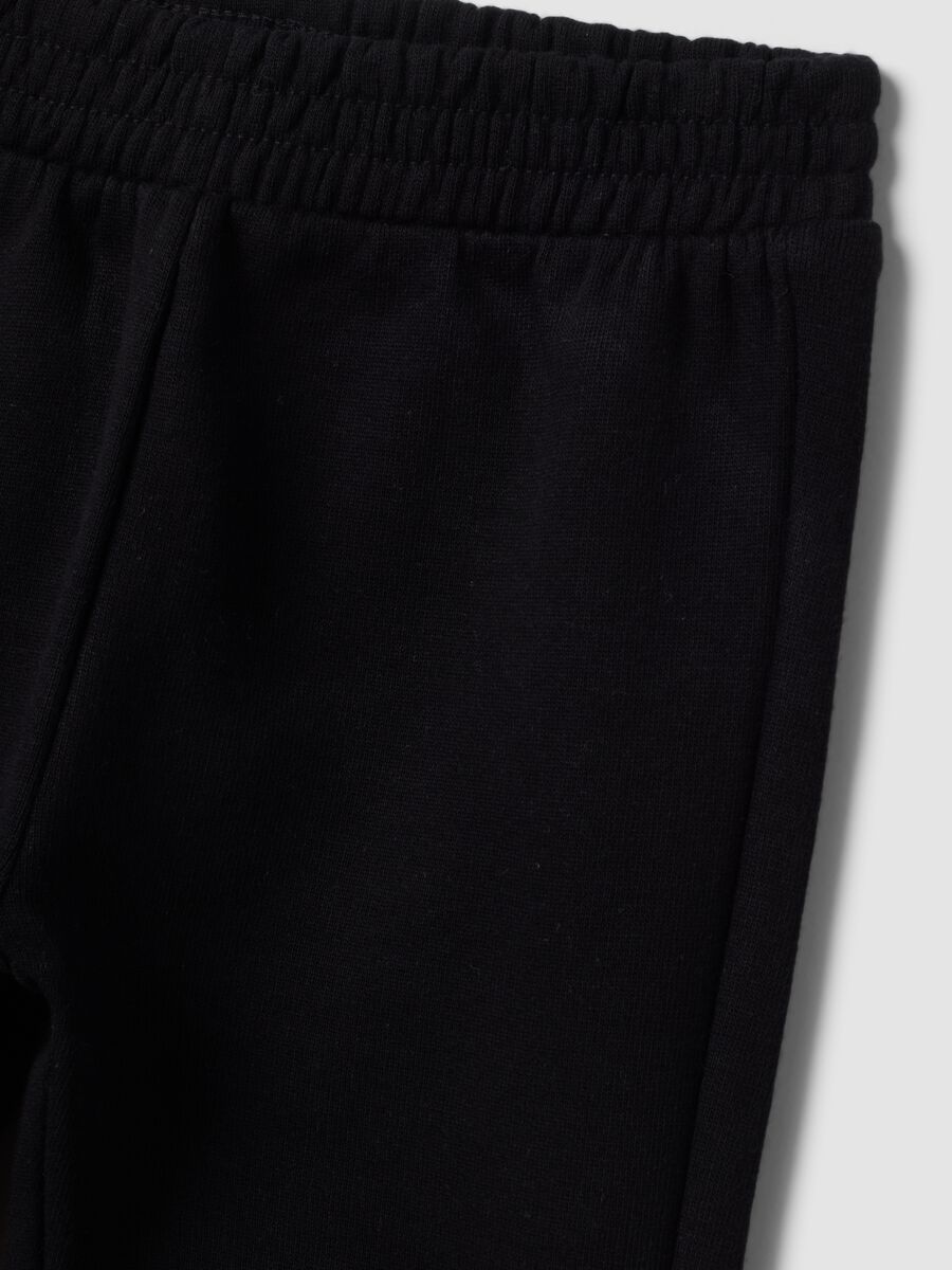 Black pure cotton jogger trousers for baby girl_3