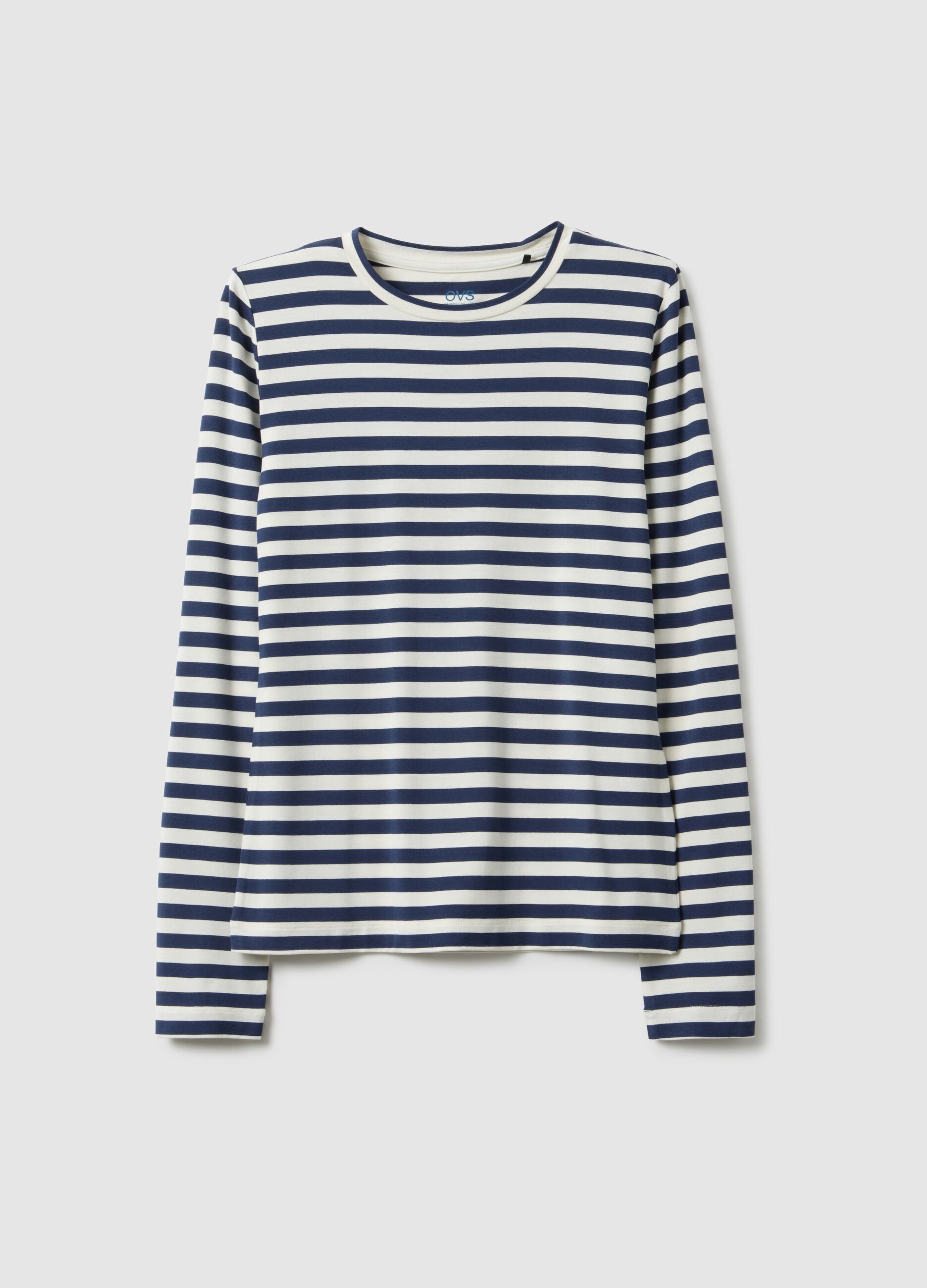 Multicolour striped long sleeve T-shirt, regular fit