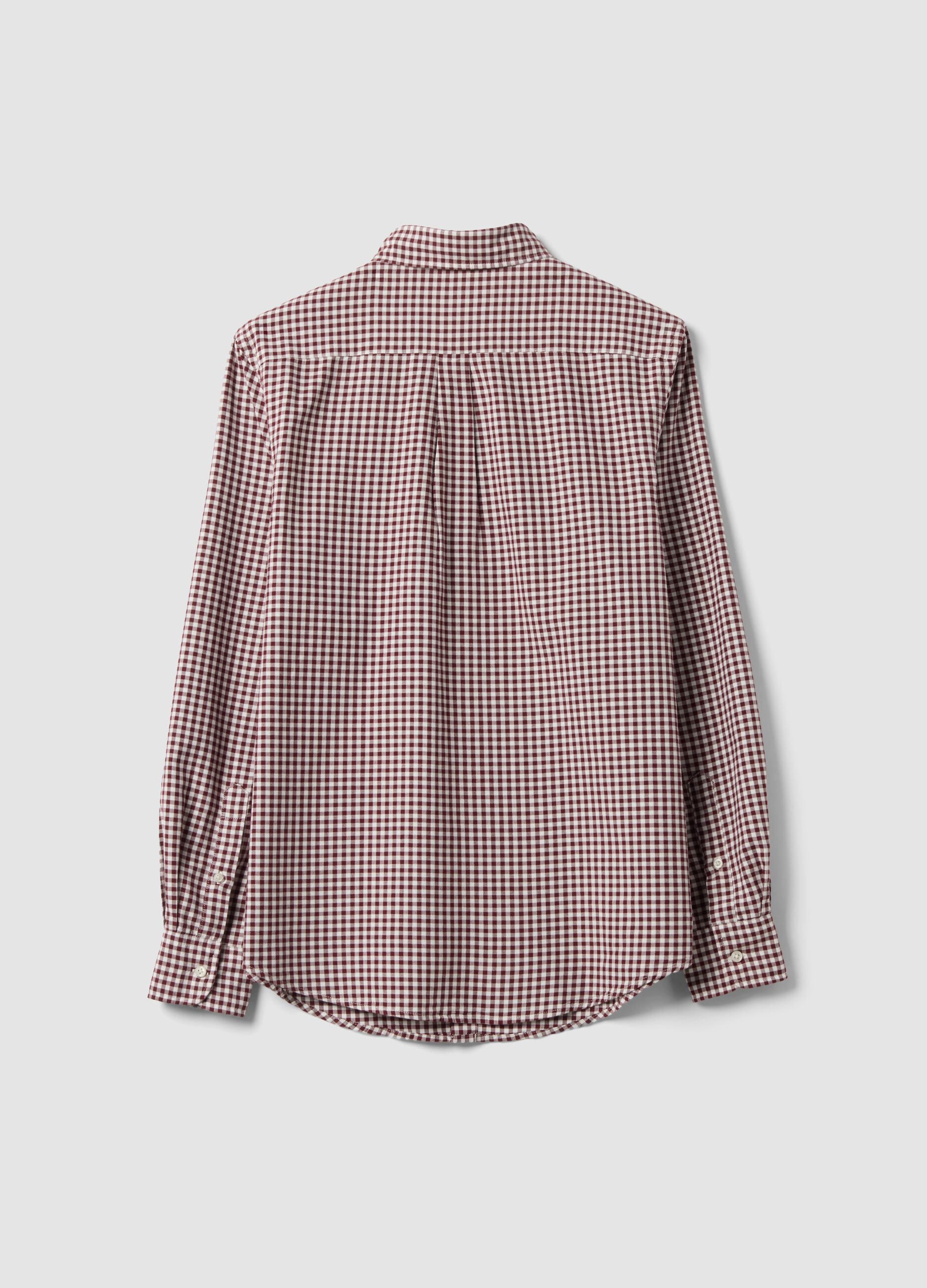 Men&rsquo;s multicolour pure cotton Oxford check shirt, regular fit