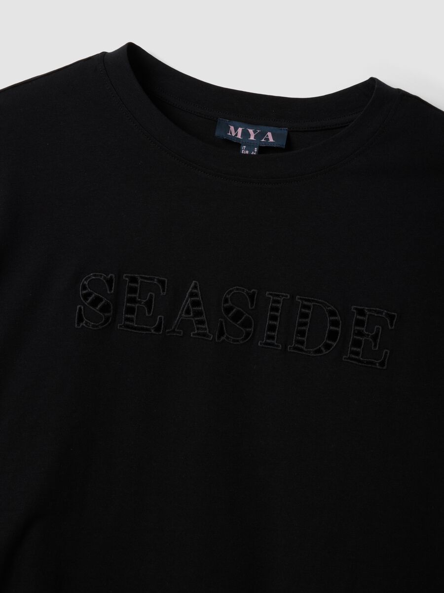 Black pure cotton short-sleeve T-shirt_5
