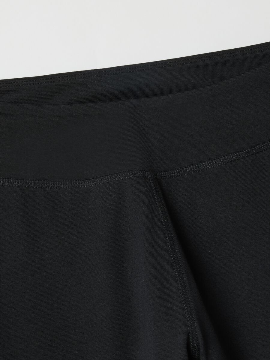 Black stretch cotton slim-fit leggings_6