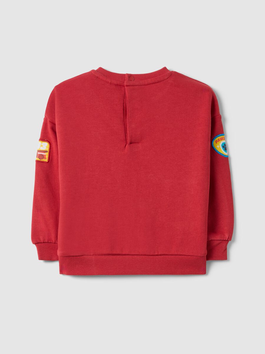 Red regular fit pure cotton sweatshirt for kids featuring Paw Patrol_1