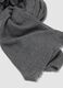 Grey wool-blend scarf with fringed edges_1