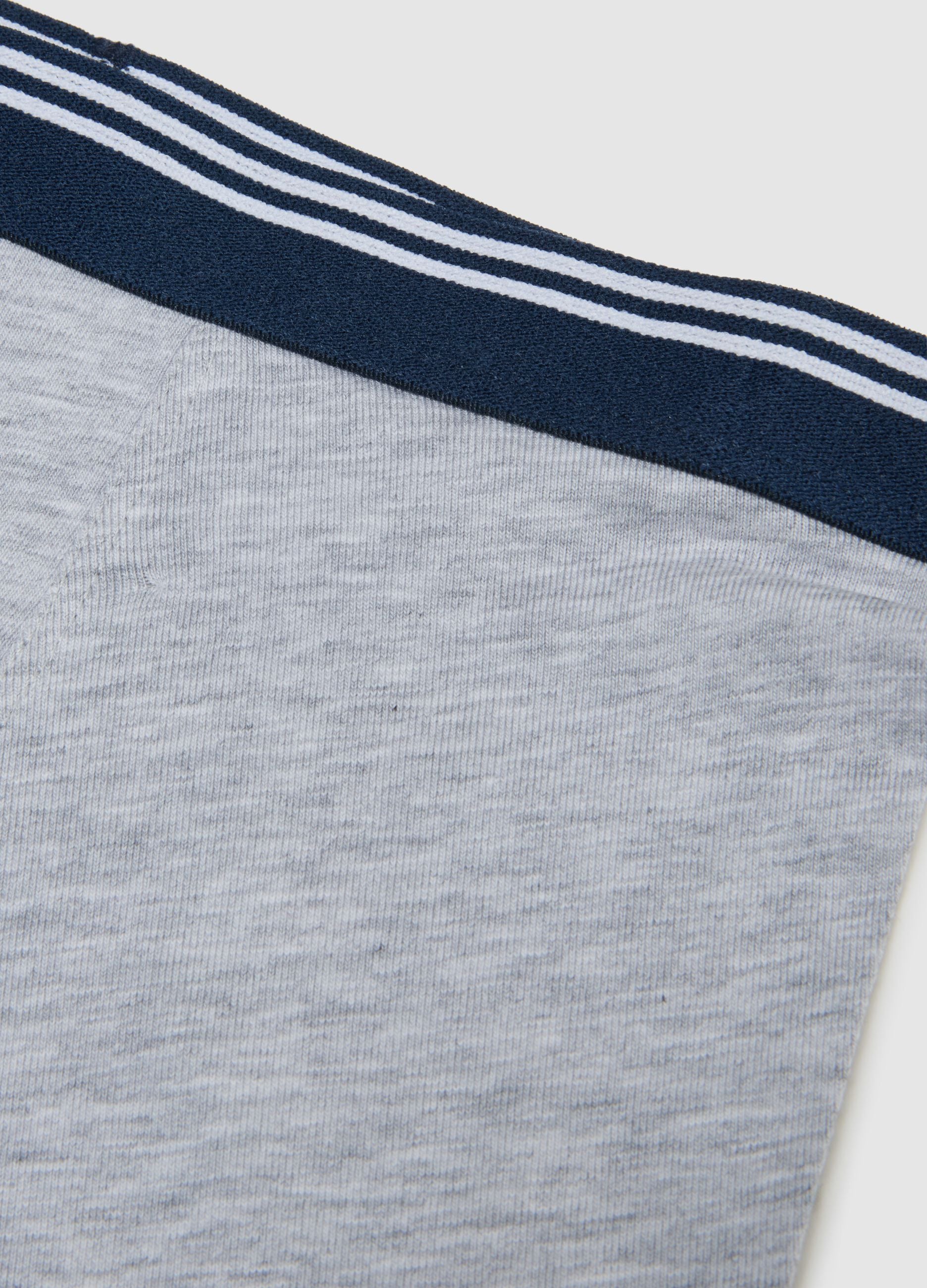 Grey children's boxer shorts in stretch cotton, regular fit