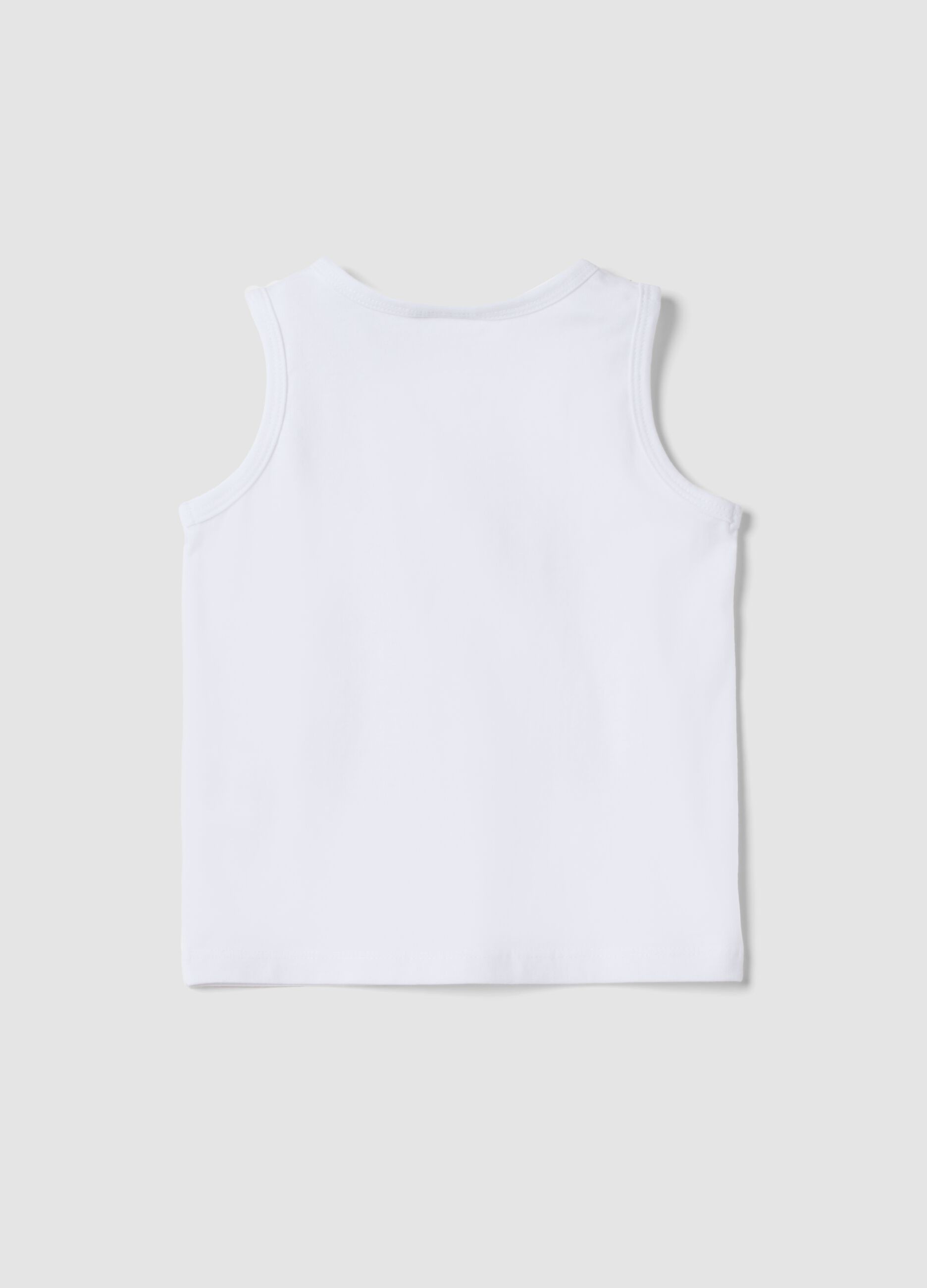 White pure cotton vest top