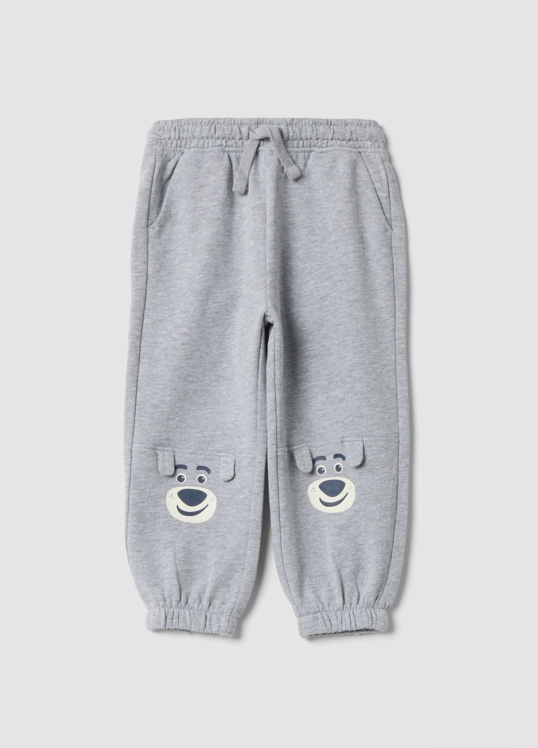 Grey cotton-viscose blend joggers