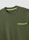 Green stretch cotton T-shirt with chest pocket_5