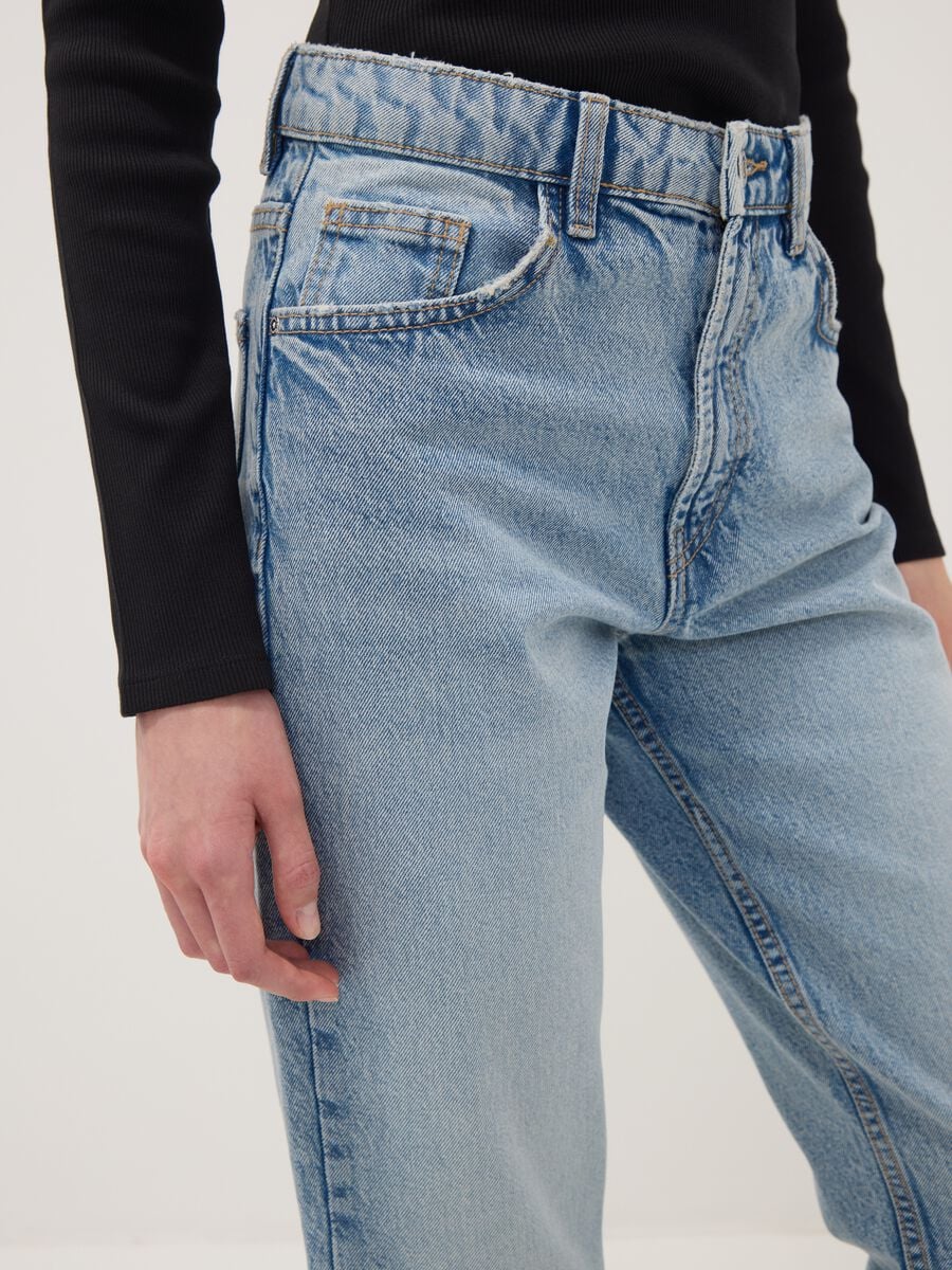 High-waisted pure cotton mom-fit denim jeans_3