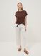 Brown short-sleeved stretch viscose T-shirt_1