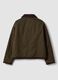 Giacca marrone in puro cotone con colletto a coste_2