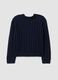 Blue wool-blend cable-knit crew-neck jumper with oversized fit_2