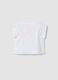 White stretch cotton tank top with front print_1