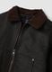 Black cotton-blend jacket with velvet collar for boys_5