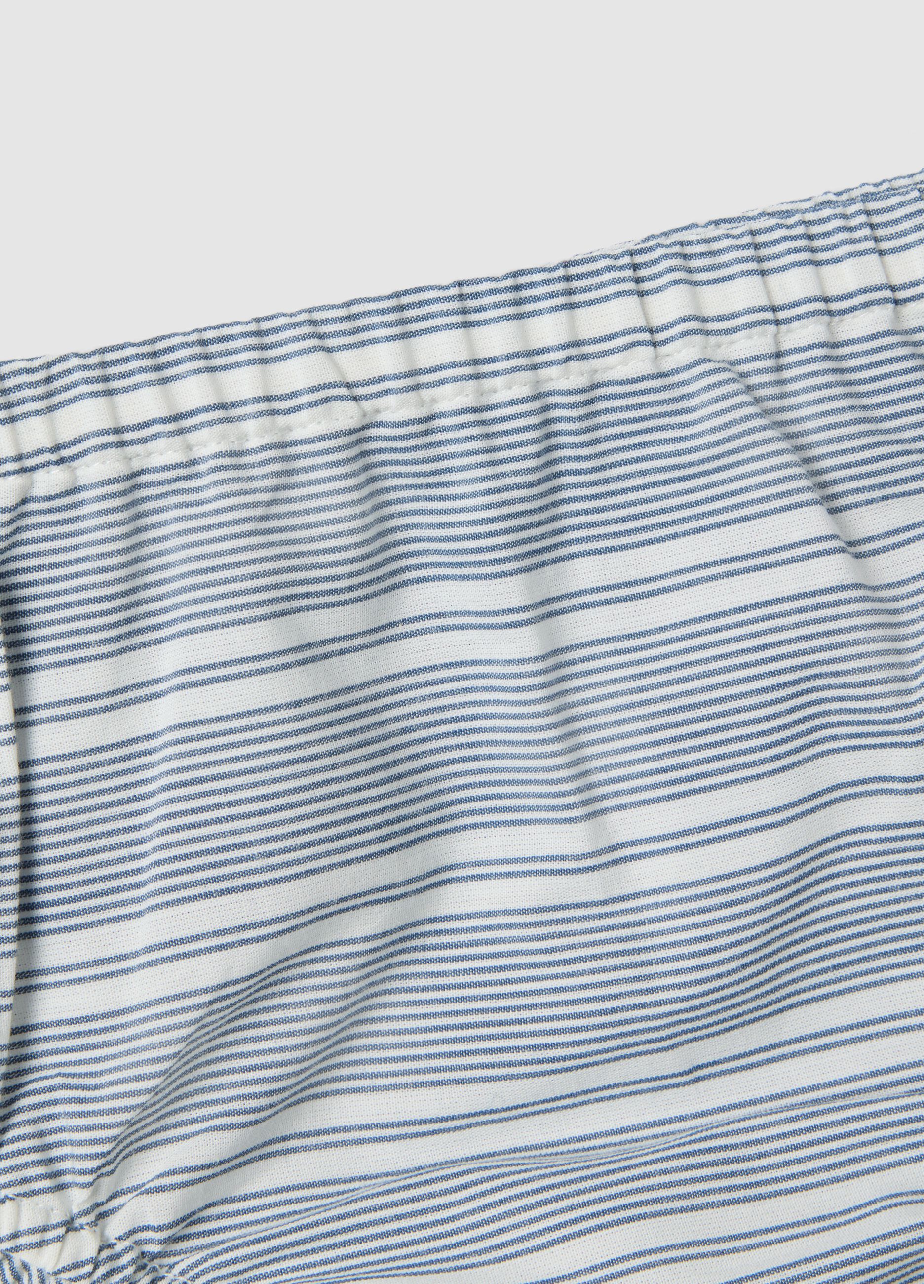 Baby girl's multi-color striped pure cotton set with ruffles