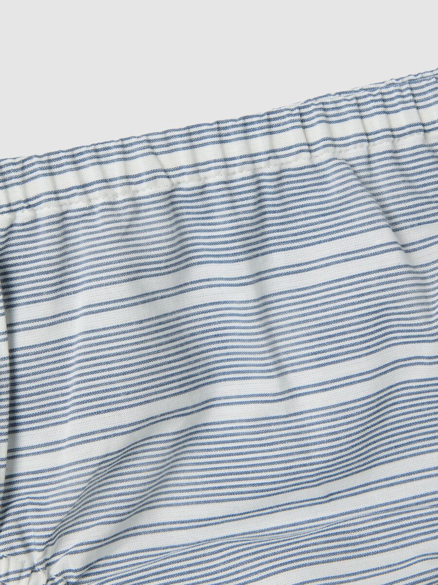 Set in puro cotone a righe multicolor da neonata con volant_2