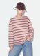 Pink pure cotton striped sweatshirt with crew neck, relaxed fit_0