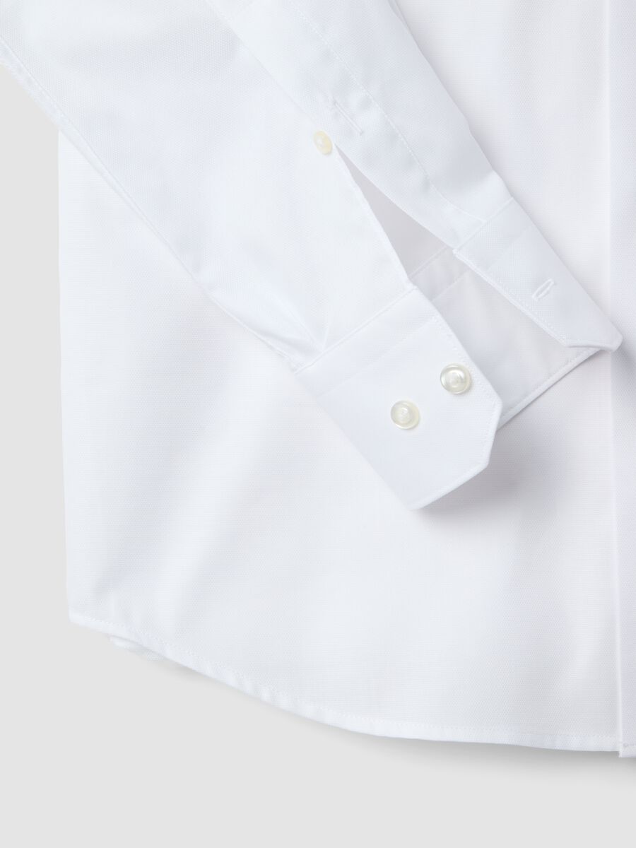 Camicia in puro cotone bianca slim fit_5