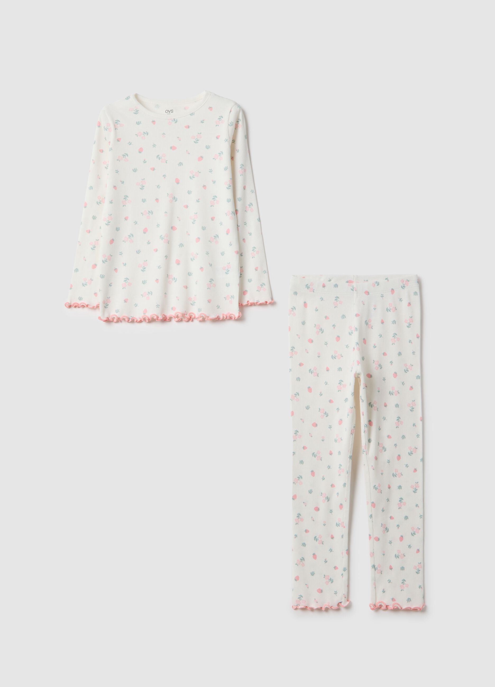 Regular fit multicolour pure cotton pyjamas for girls
